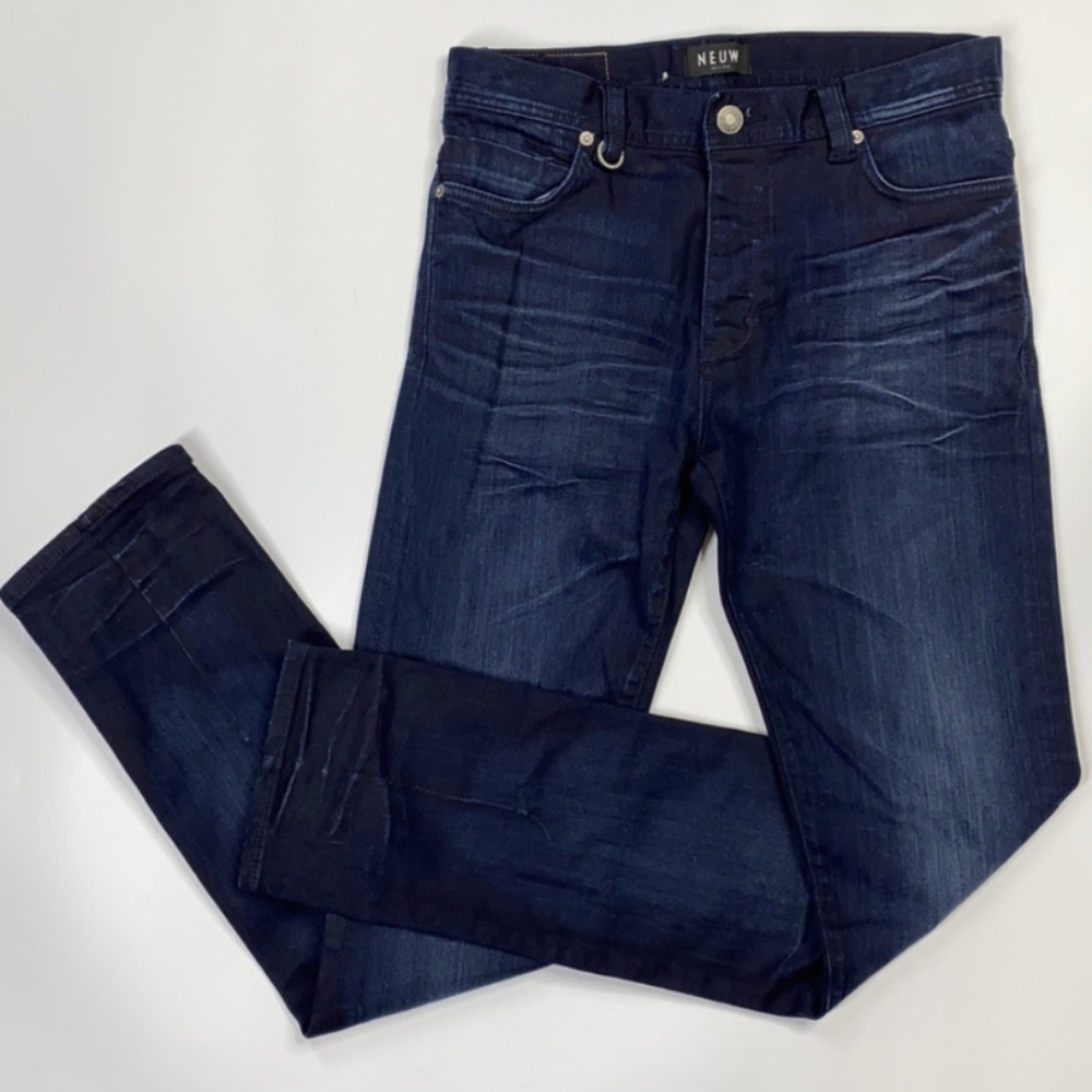 NEUW Joey Slim Dark Button Fly Jeans 30x32